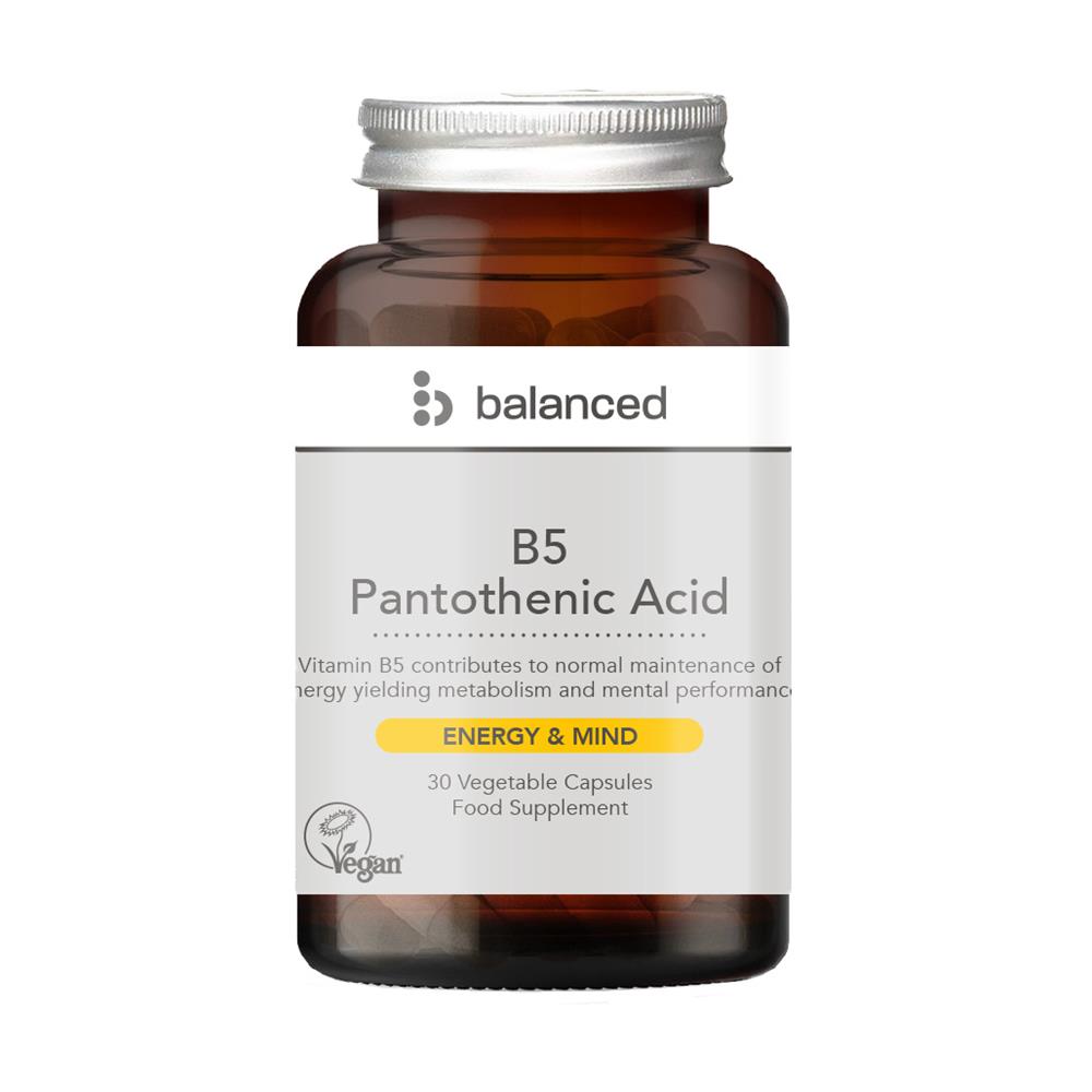 B5 Pantothenic Acid 30 Veggie Caps - Reusable Bottle - Greenlands Health Store