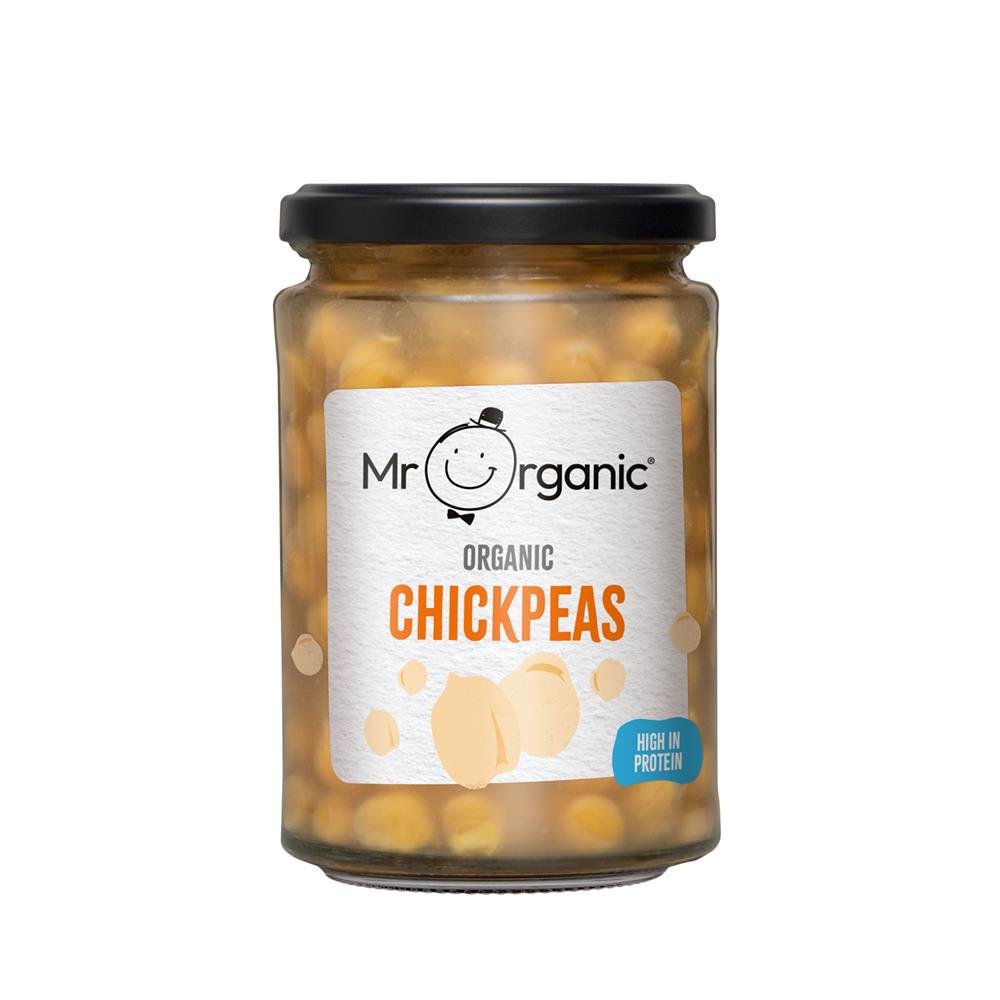 Mr Organic Chickpeas 350g (in glass jar) - Greenlands Health Store