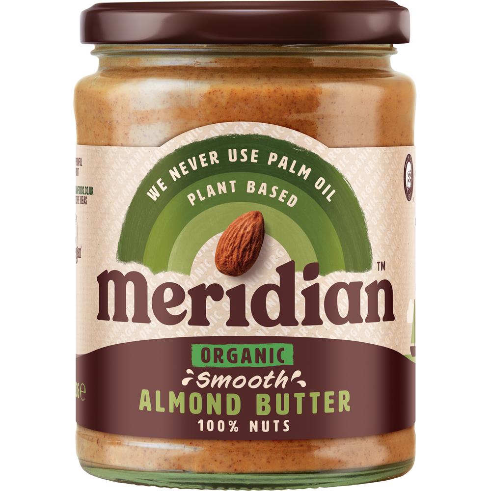 Meridian Organic Smooth Almond Butter 100% (470g) - Greenlands Health Store