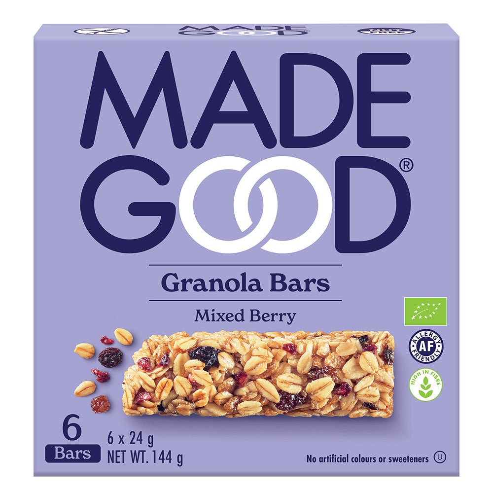 MadeGood Granola Bar Mixed Berry 6 x 24g Multipack - Greenlands Health Store