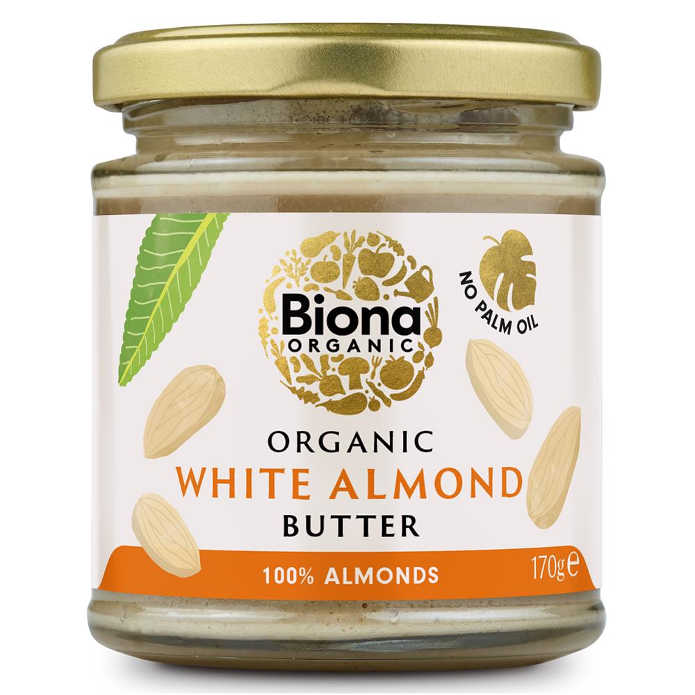 Biona Organic White Almond Butter 170g - Greenlands Health Store