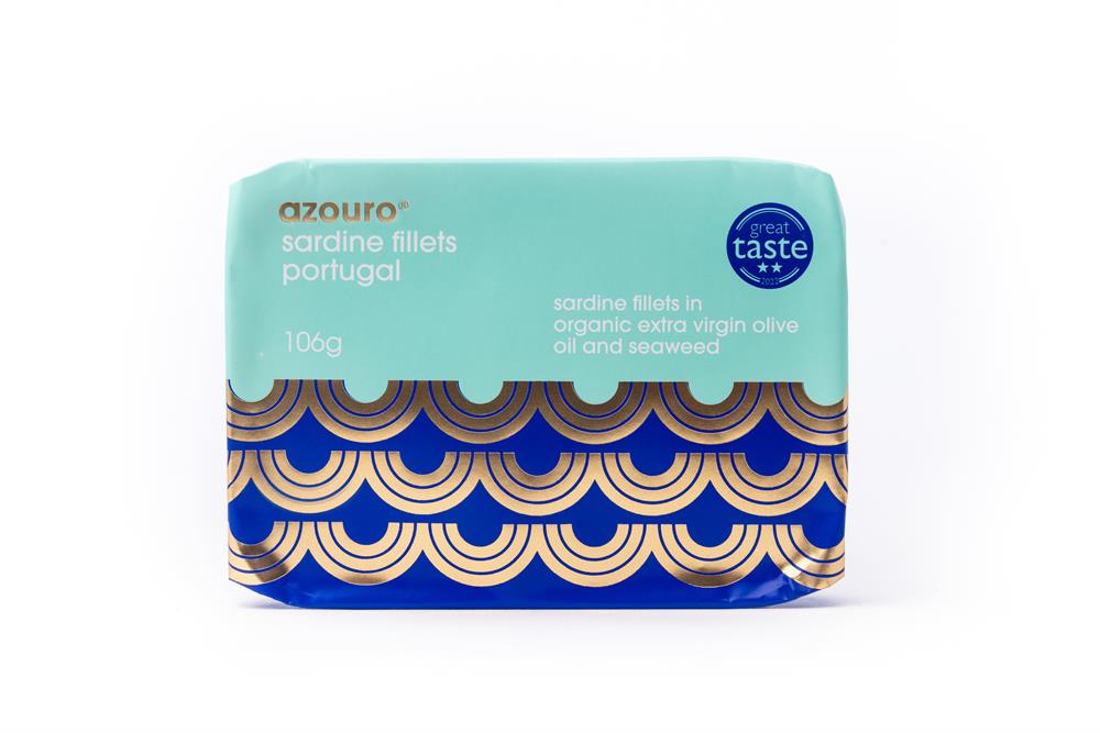 Azouro Portugal Sardine Fillets Organic Olive Oil & Seaweed 106g - Greenlands Health Store