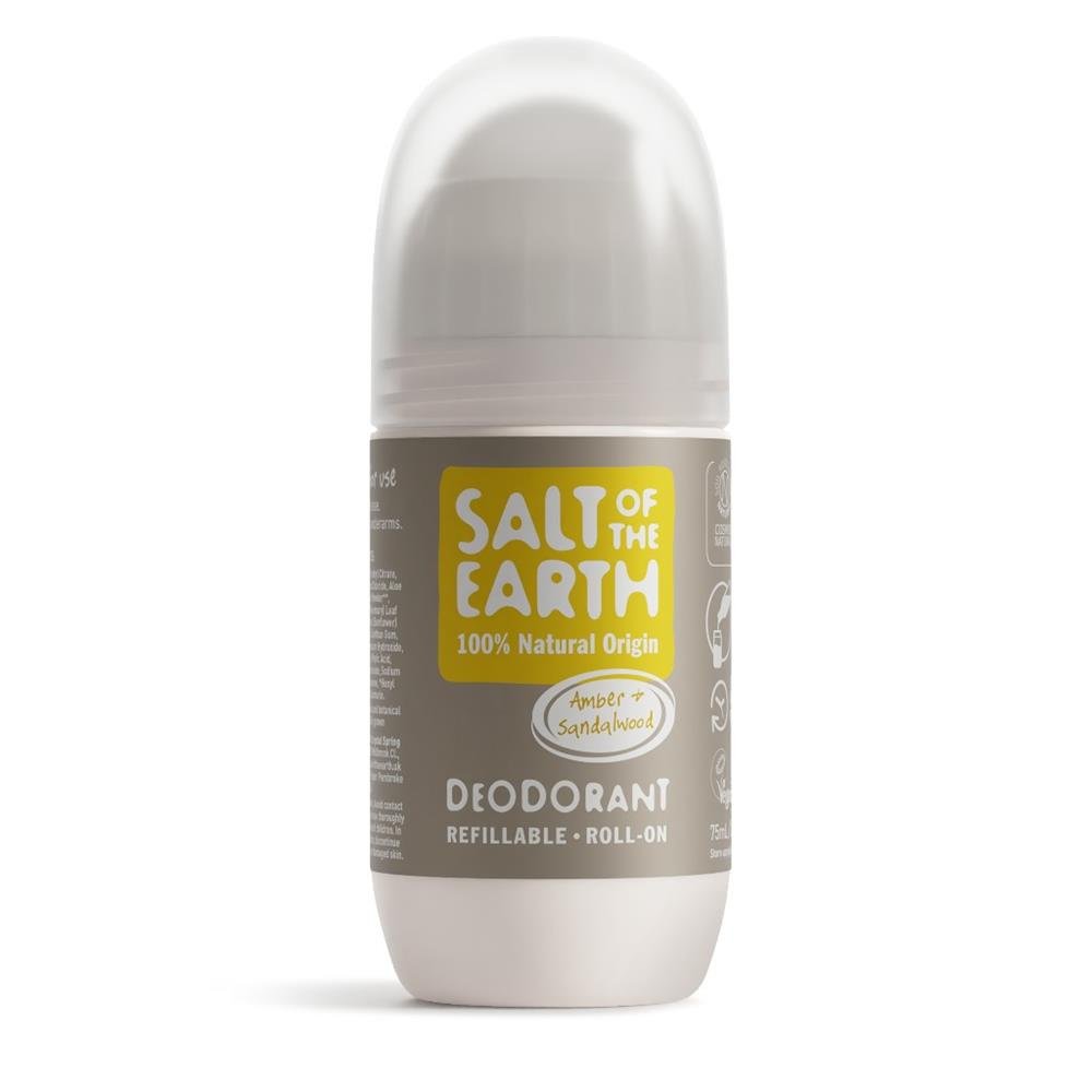 Amber & Sandalwood Refillable Roll - On Deodorant 75ml - Greenlands Health Store
