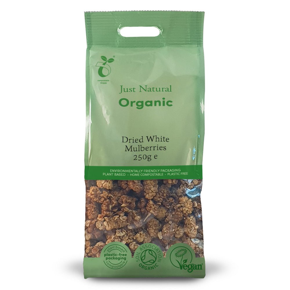 Organic Dried White Mulberries 250g - Greenlands Health Store