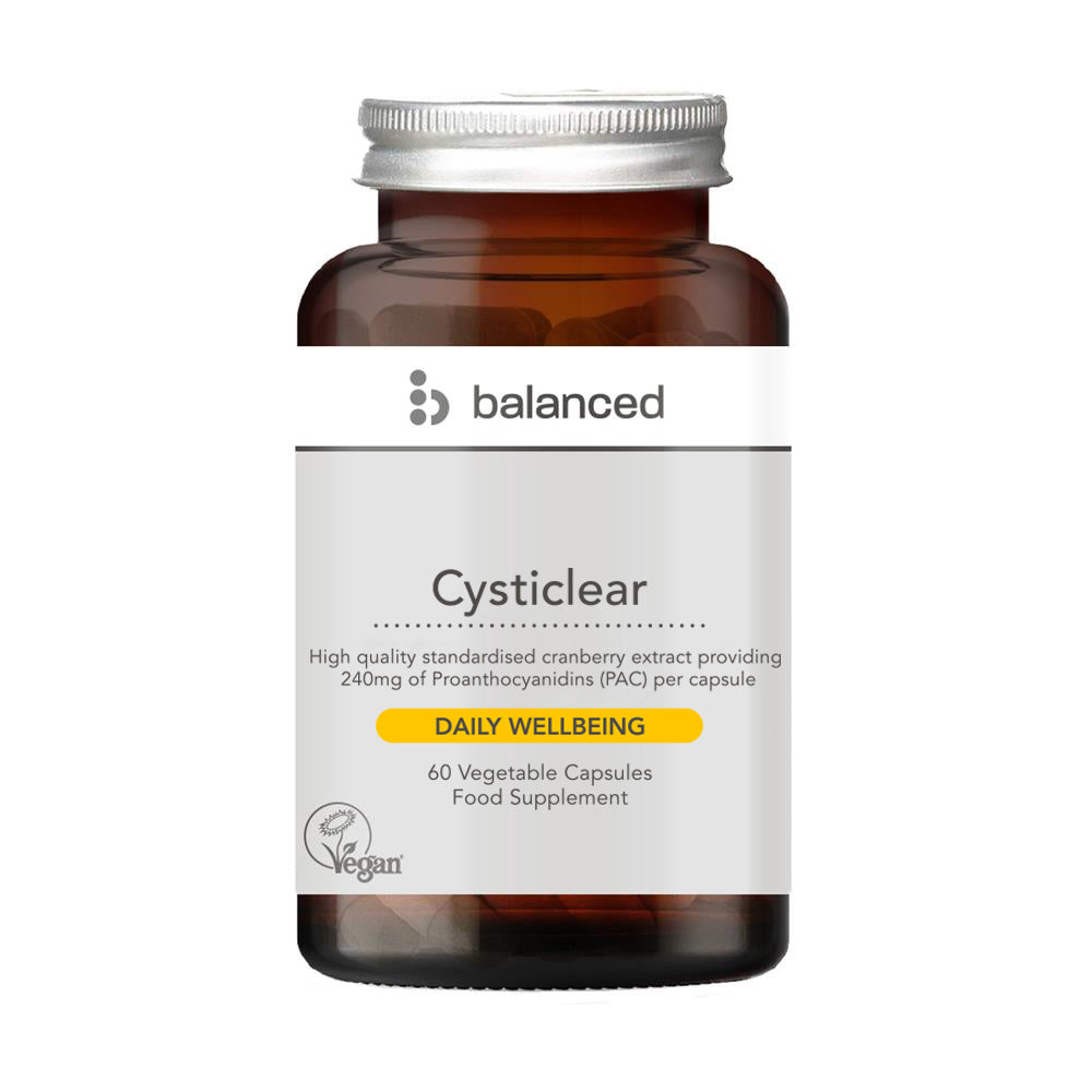 Cysticlear Cranberry (240mg PAC) 60 Veggie Caps - Reusable Bottle - Greenlands Health Store