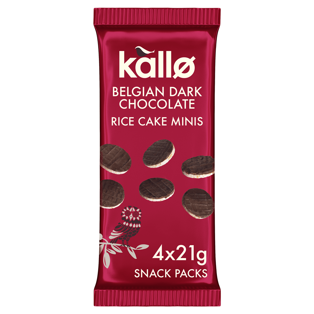 Kallo Belgian Dark Chocolate Rice Cake Minis 4 x 21g - Greenlands Health Store