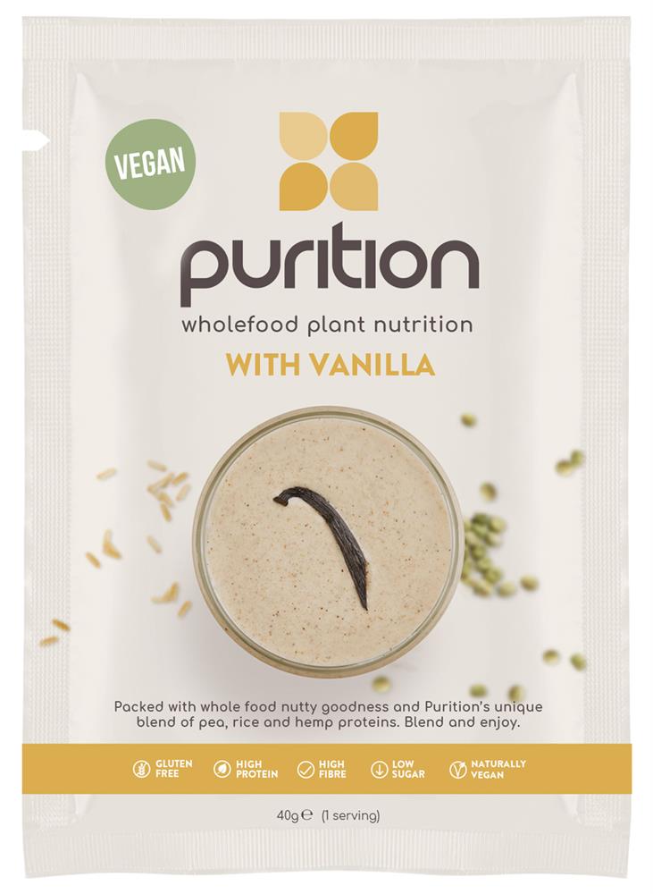Purition Vegan Wholefood Nutrition Vanilla 40g (1 serving) - Greenlands Health Store