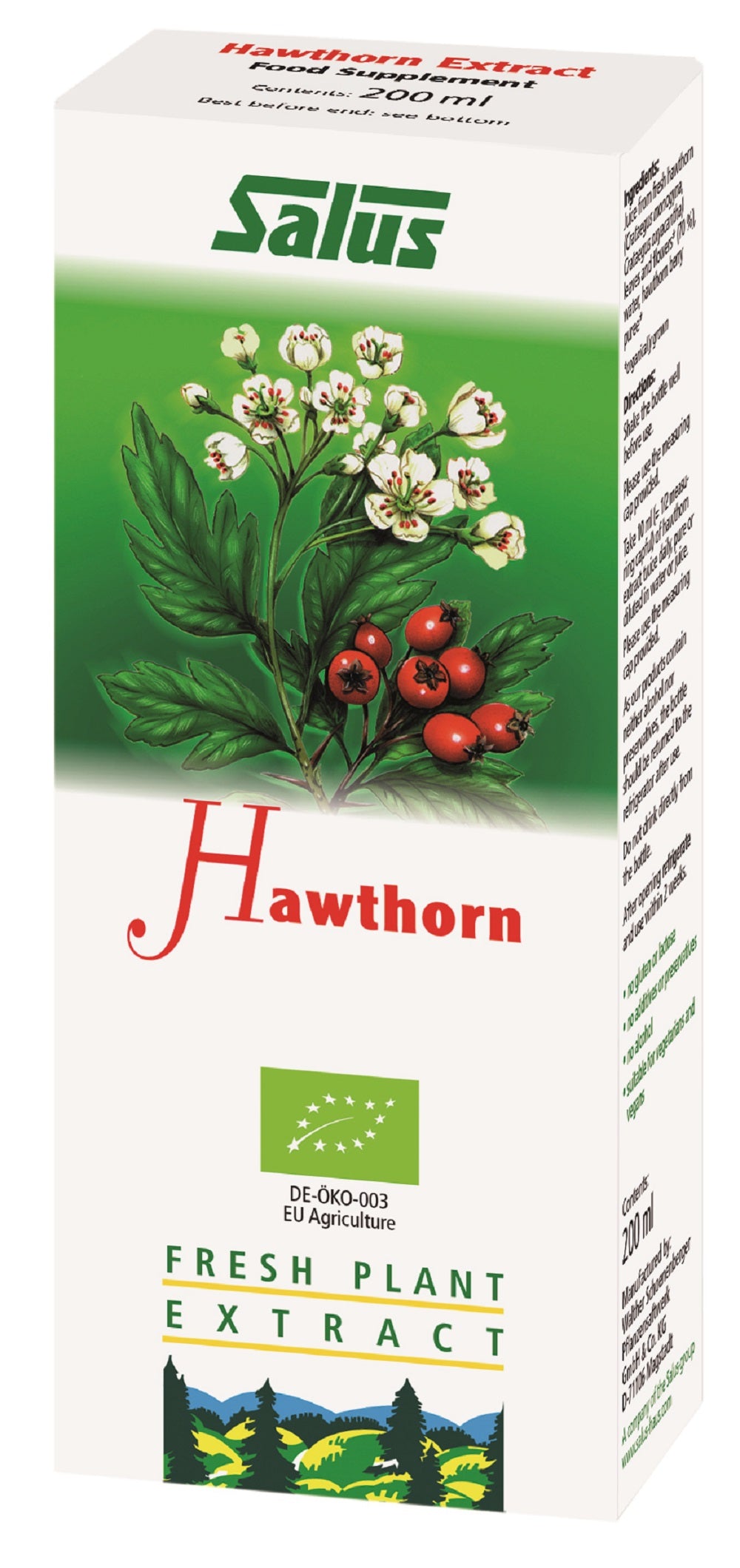 Hawthorn Organic Fresh Plant Juice 200ml - Greenlands Health Store