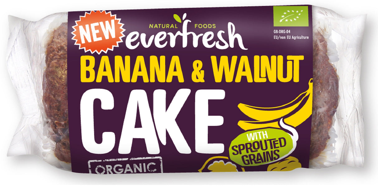 Organic Sprouted Banana & Walnut Cake 350g - Greenlands Health Store