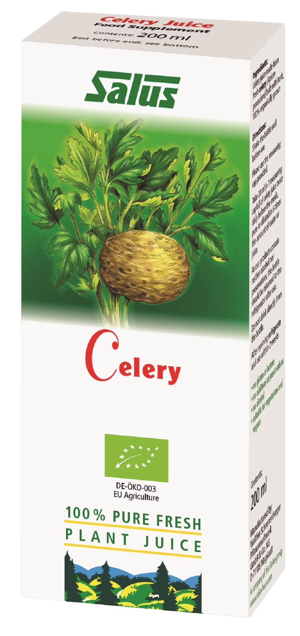Celery Organic Fresh Plant Juice 200ml - Greenlands Health Store
