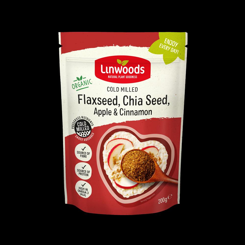 Linwoods Milled Flaxseed Chia Apple & Cinnamon 200g - Greenlands Health Store