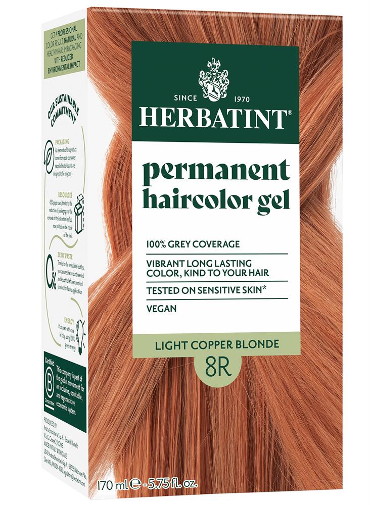 Light Copper Blonde Ammonia Free hair Colour 8R 170ml - Greenlands Health Store