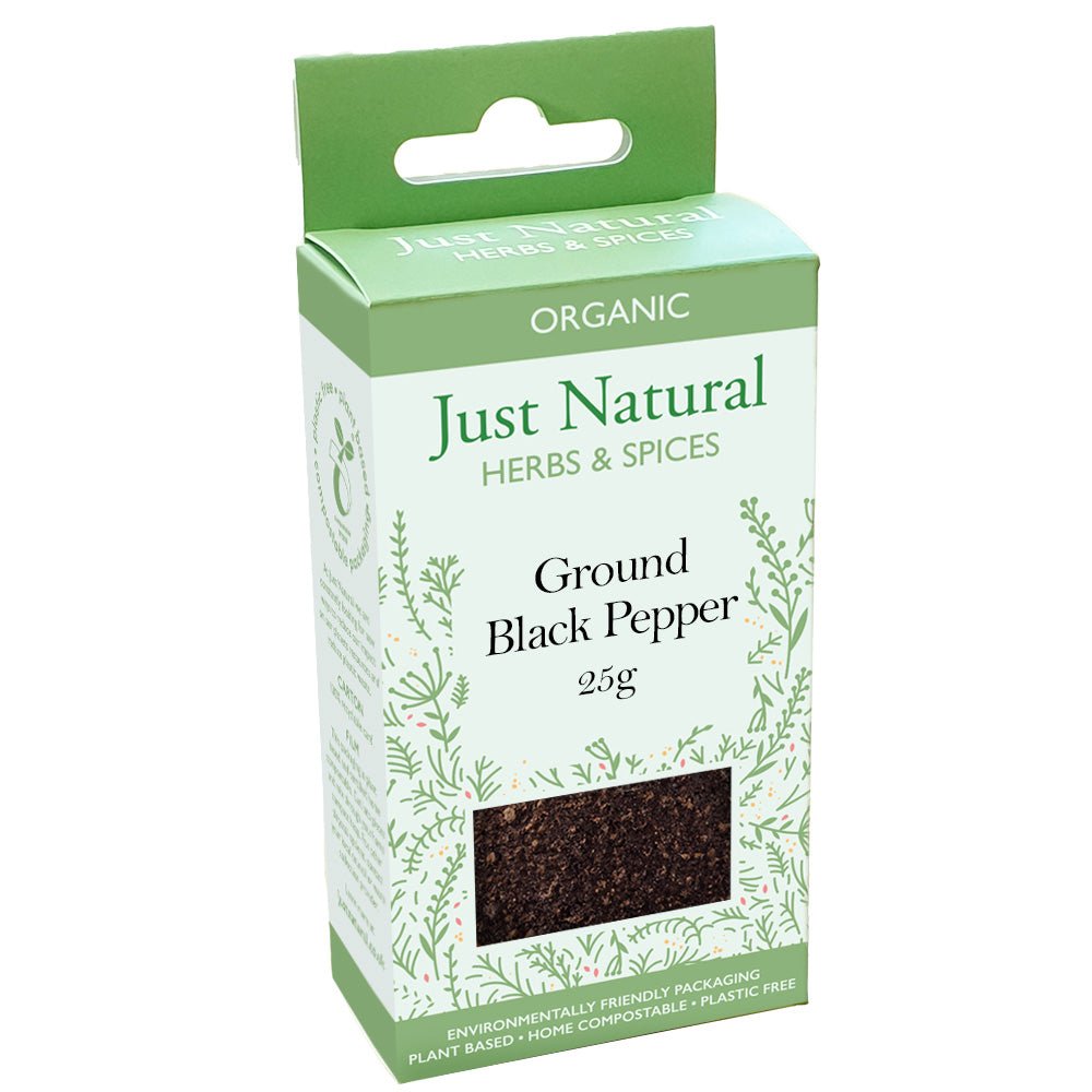 Organic Ground Black Pepper (Box) 25g - Greenlands Health Store