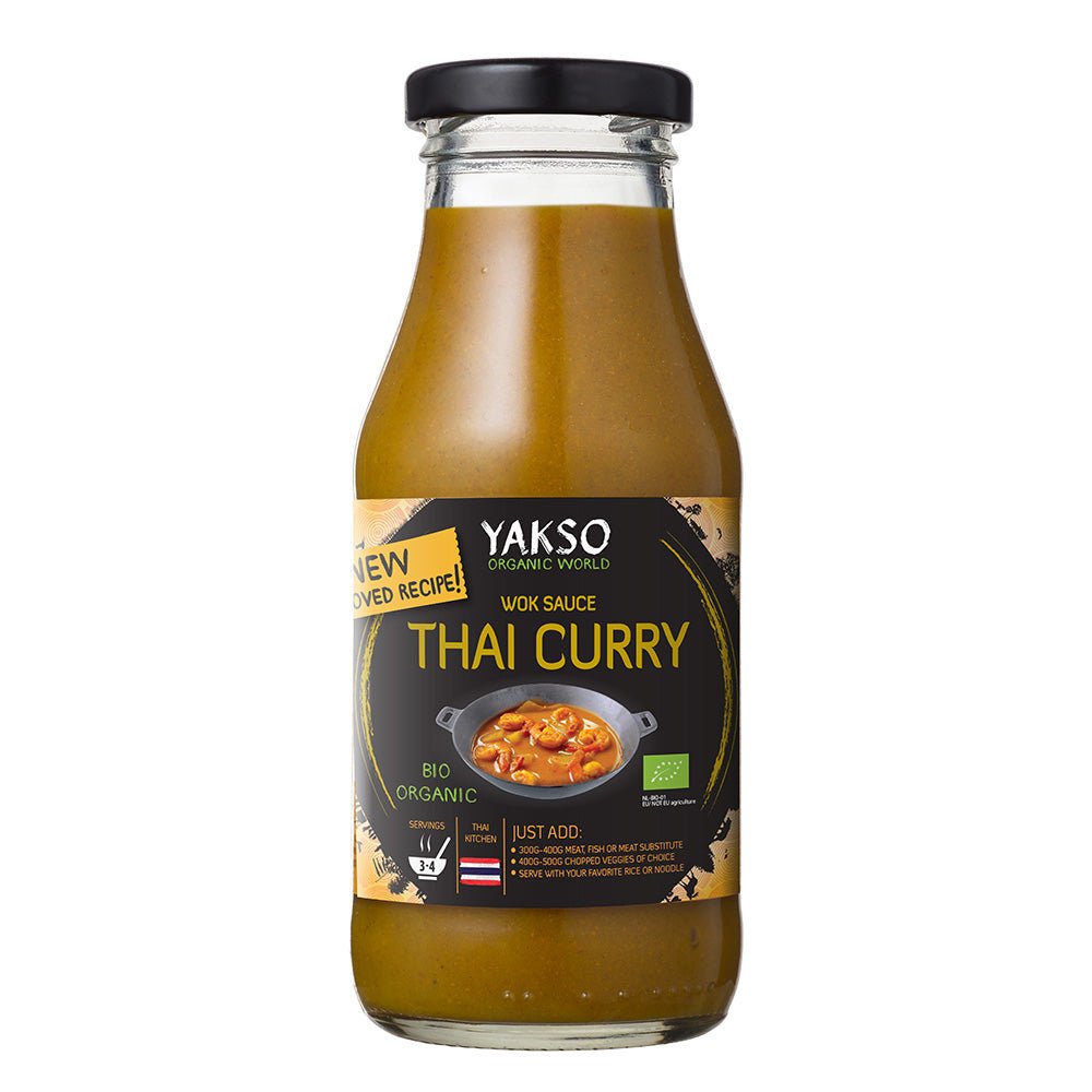 Yakso Organic Wok Sauce Thai Curry 240ml - Greenlands Health Store