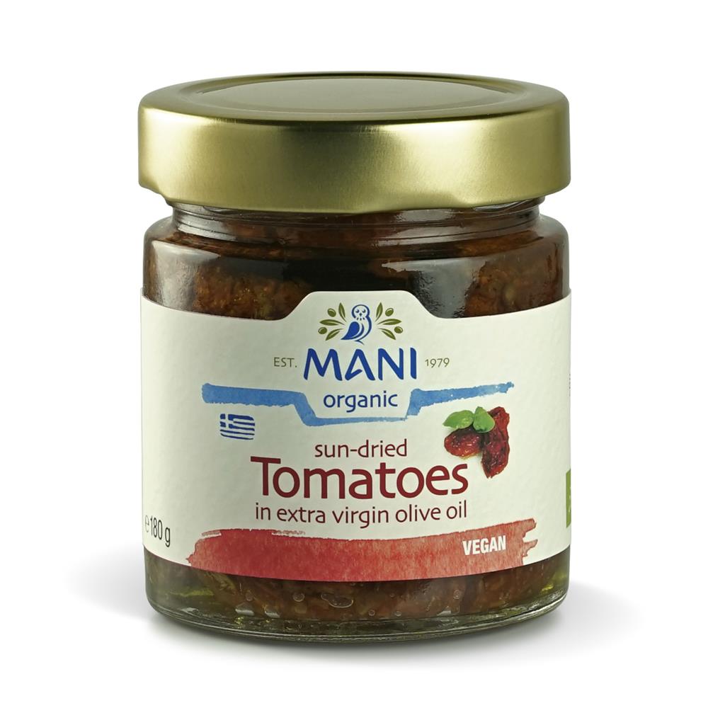 MANI Organic Sun - dried Tomatoes in Olive Oil 180g - Greenlands Health Store