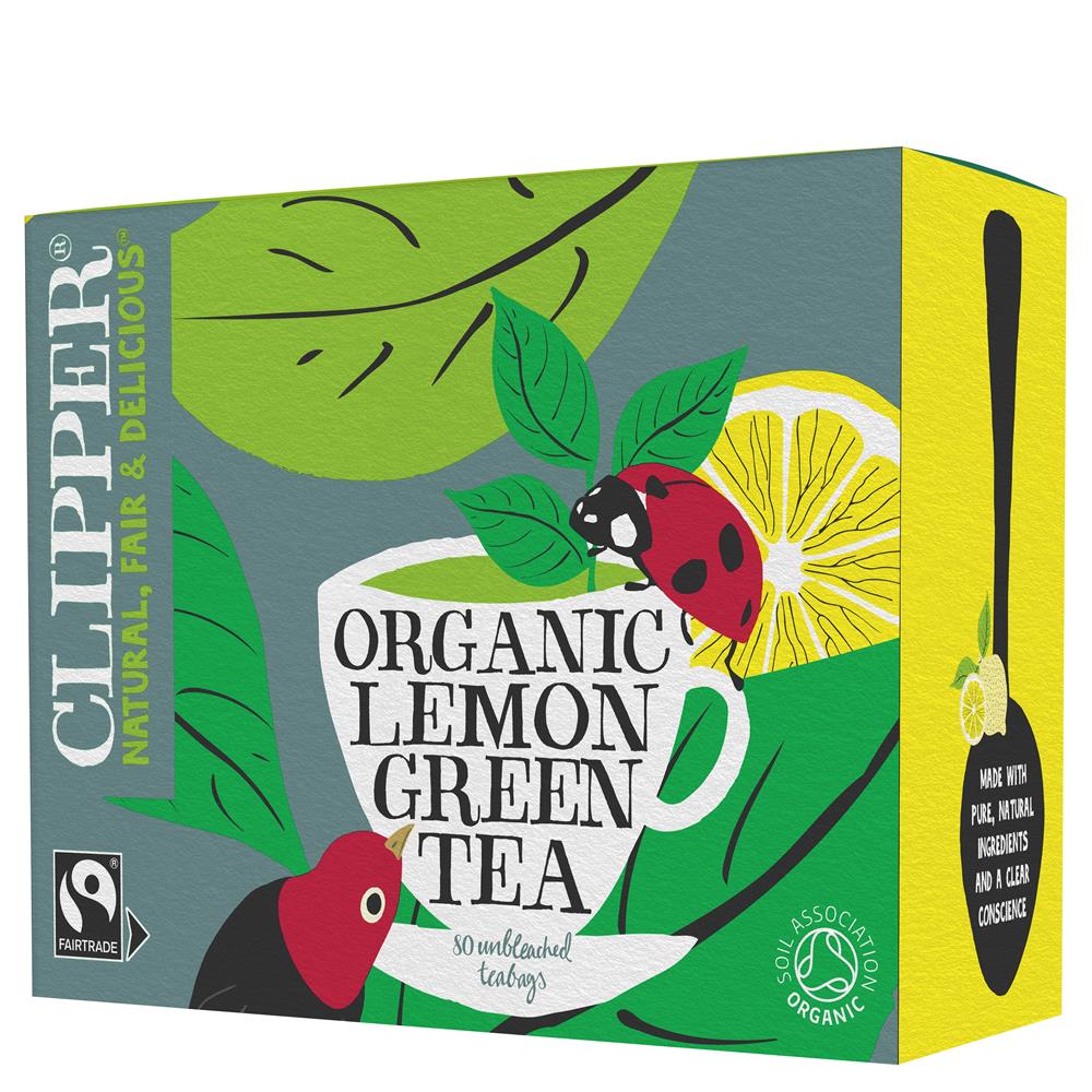 Clipper Fairtrade & Organic Green & Lemon 80 Tea bags - Greenlands Health Store
