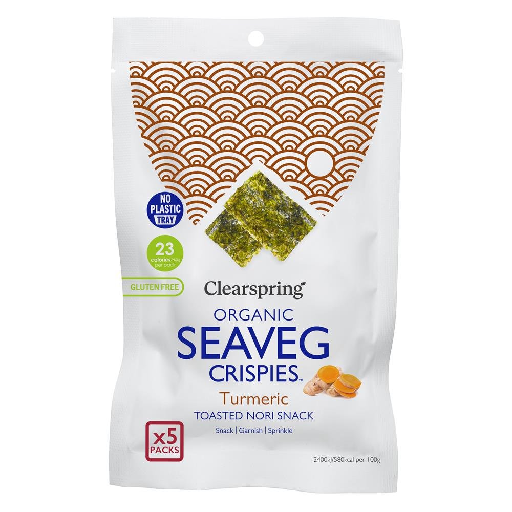Turmeric - Organic Seaveg Crispies Multipack (5x4g) (TRAYLESS) - Greenlands Health Store