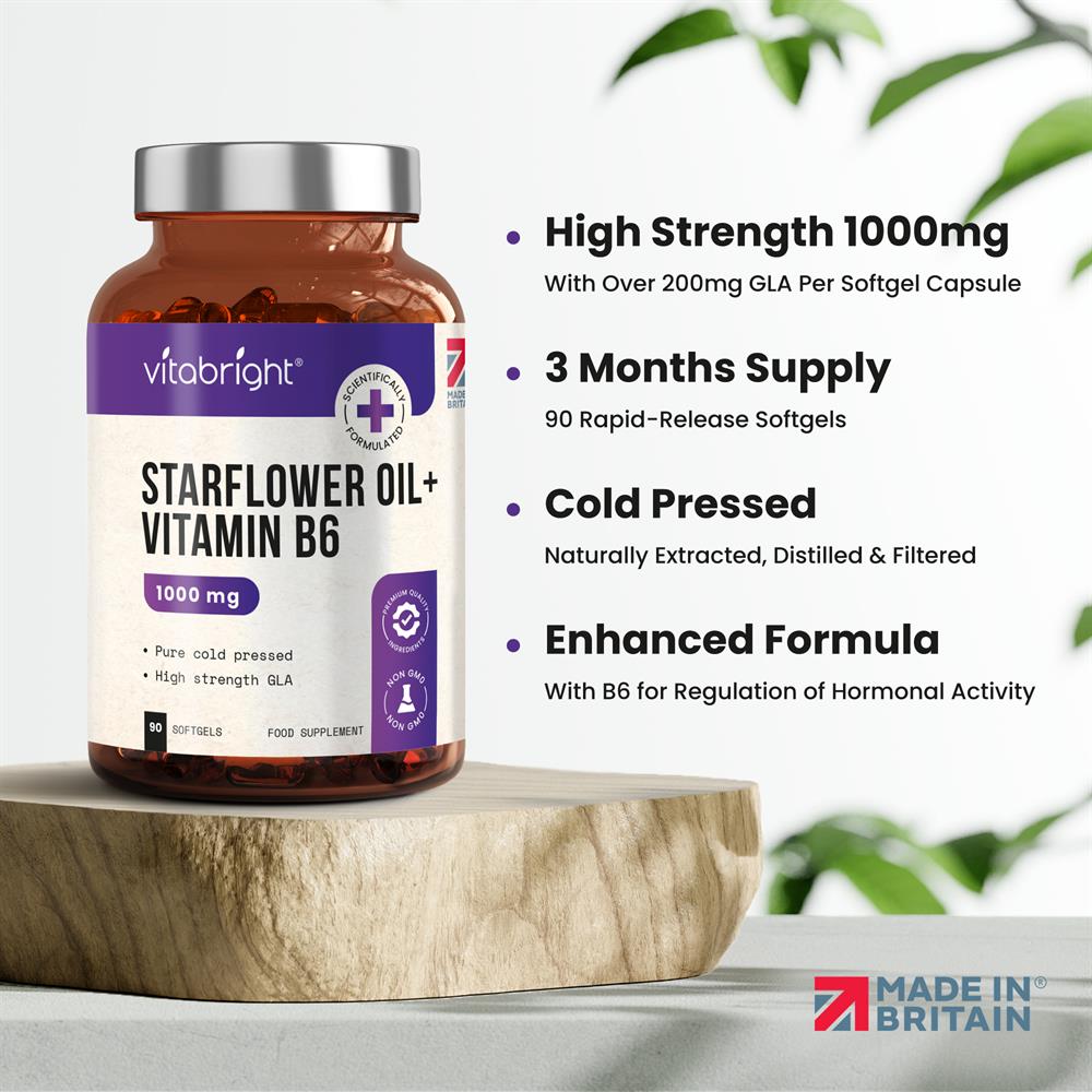 Starflower Oil - 1000mg - 90 day supply - Greenlands Health Store