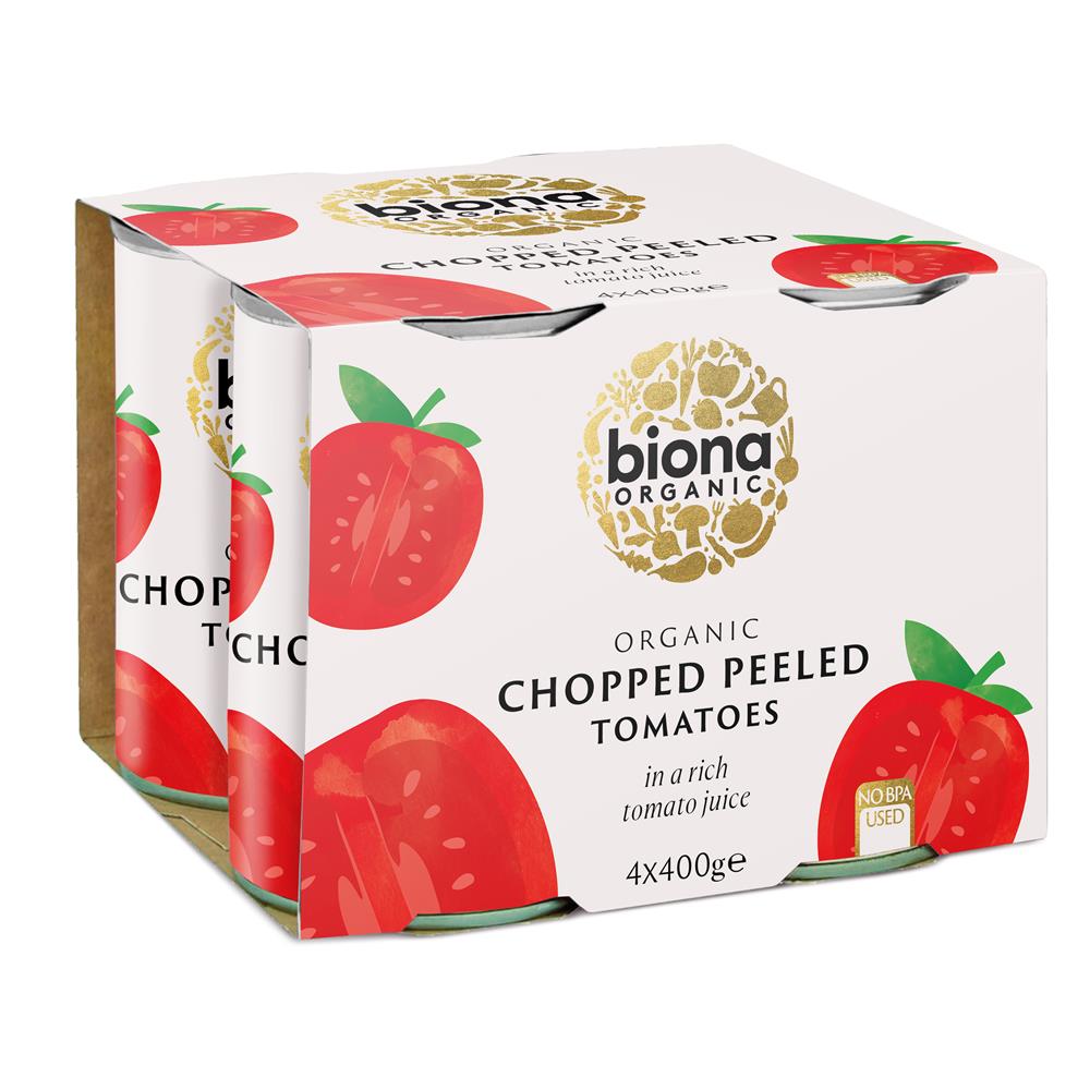 Organic Chopped Tomatoes 4 - pack - 4x400g - Greenlands Health Store