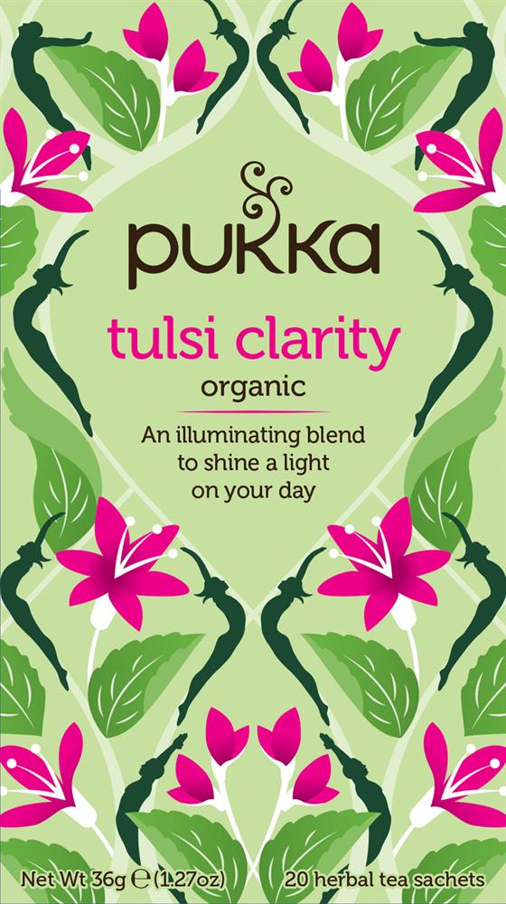 Pukka Tulsi Clarity 20 herbal teabags - Greenlands Health Store