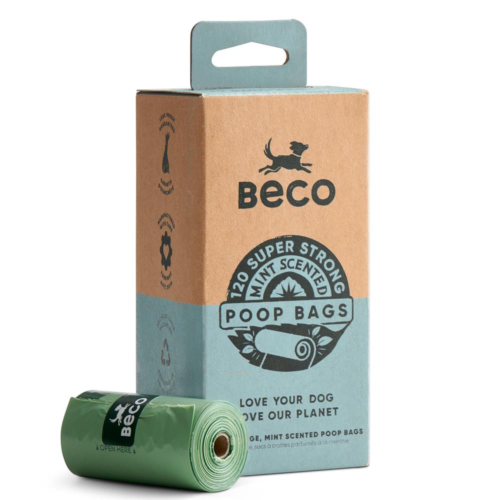 Big strong leakproof poop bags with a fresh mint scent. 120bags - Greenlands Health Store