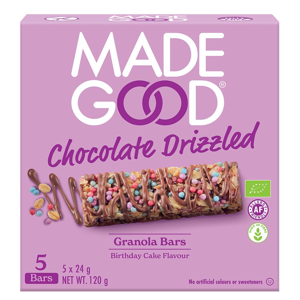 Granola Bar Chocolate Drizzled Birthday Cake 5 x 24g Multipack - Greenlands Health Store