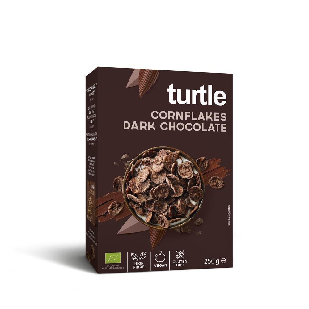Turtle Dark Chocolate Cornflakes 250g Organic & Gluten Free - Greenlands Health Store