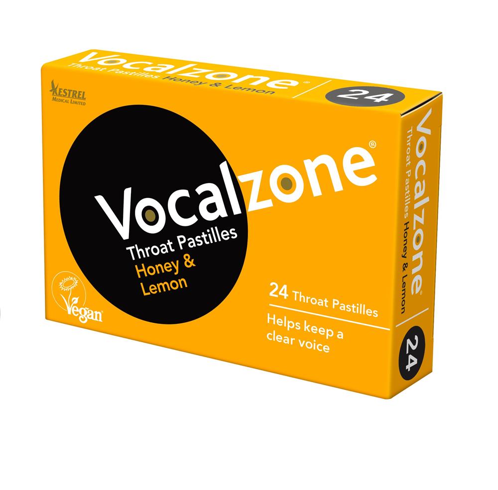 Vocalzone Honey and Lemon Throat Pastilles (24 Pastilles) - Greenlands Health Store