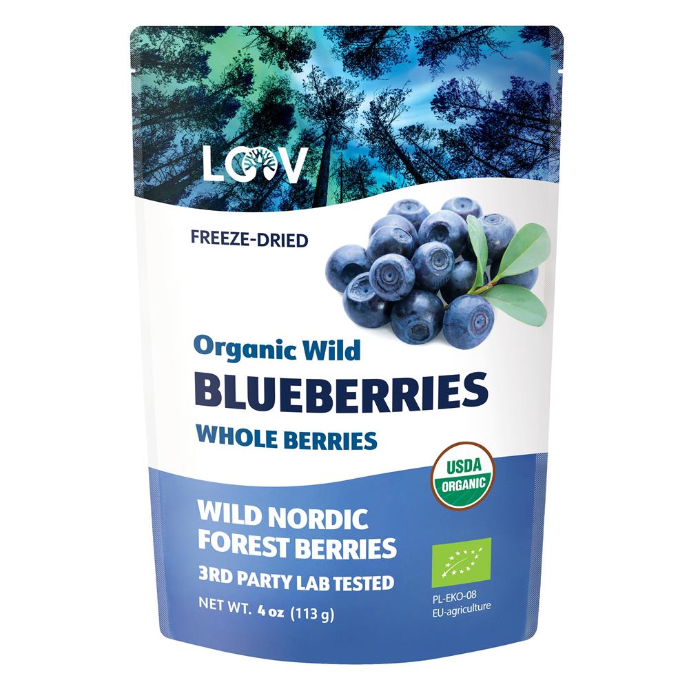 Organic Wild Blueberry Freeze - Dried Whole Berries 113g - Greenlands Health Store