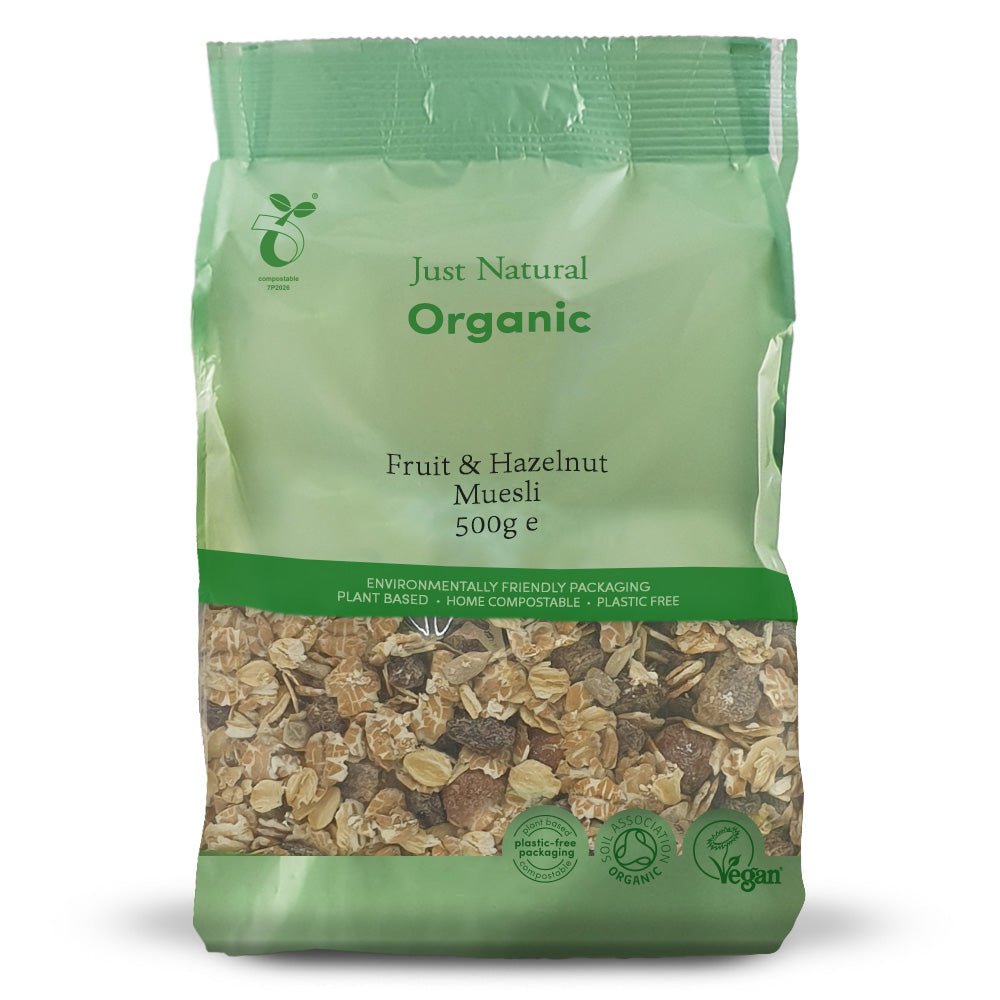 Organic Fruit & Hazelnut Muesli 500g - Greenlands Health Store