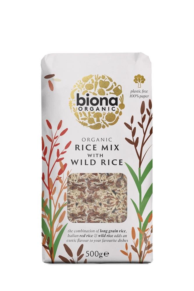 Biona Organic Wild Rice Mix (Wild Red and Brown Rice) 500g - Greenlands Health Store