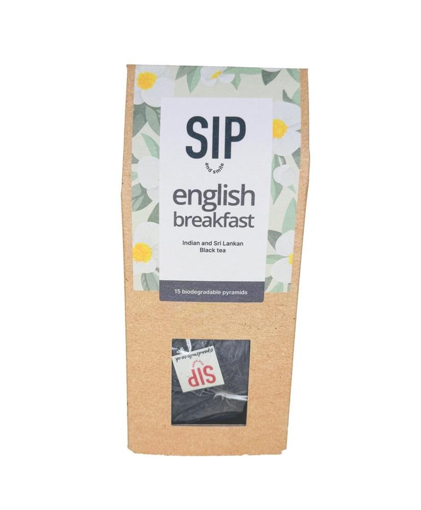 Sip and Smile English Breakfast 15 Pyramid Tea Bags - Greenlands Health Store