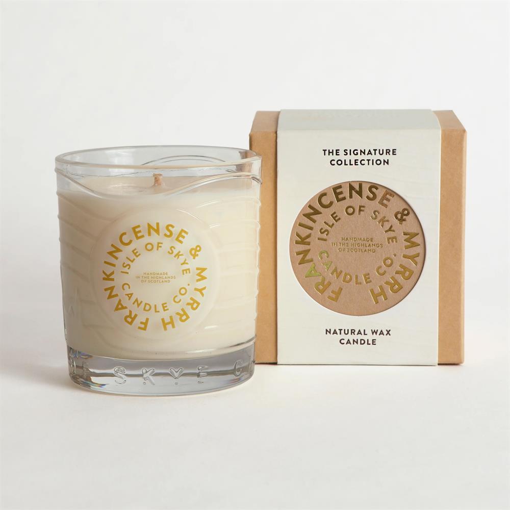 Frankincense & Myrrh Island Natural Candle 9.1cm x 8.2cm x 8.2cm - Greenlands Health Store