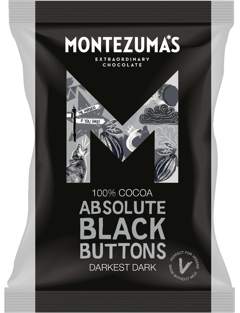 Absolute Black Buttons Darkest Dark Chocolate Buttons 120g - Greenlands Health Store