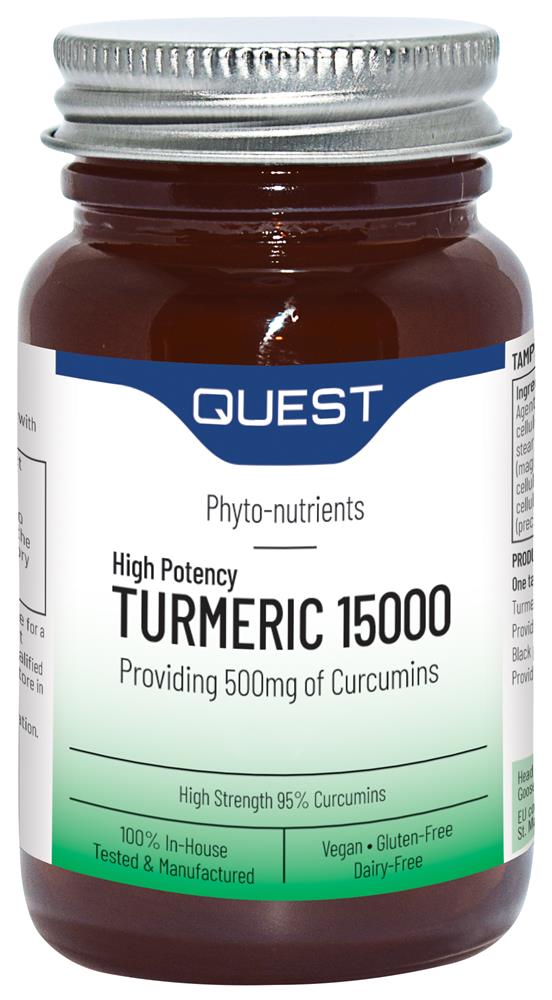 TURMERIC 15000 (PIPERINE FROM BLACK PEPPER) 60 tabs - Greenlands Health Store