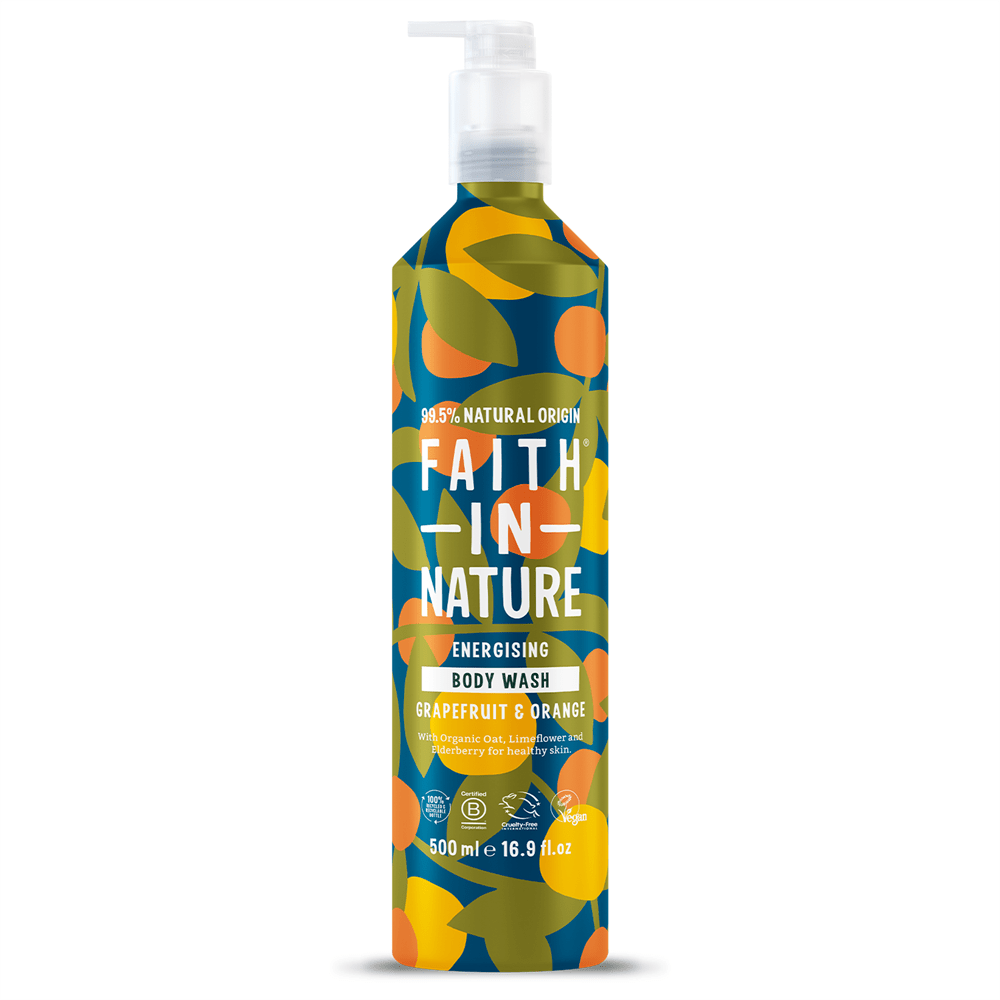 Faith in Nature Grapefruit & Orange Body Wash - 500ml Metal - Greenlands Health Store