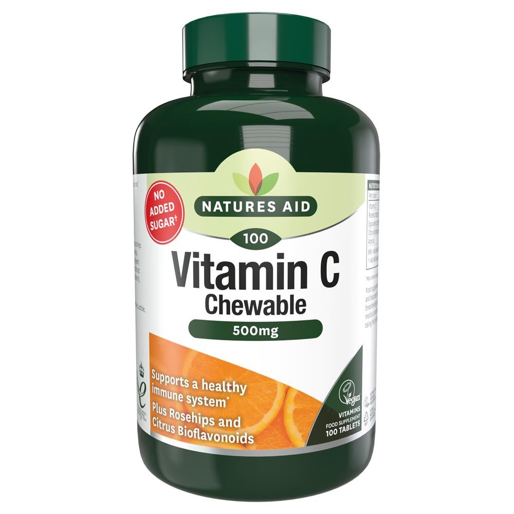 Vitamin C 500mg Sugar Free Chewable (with Rosehips & Citrus B - Greenlands Health Store