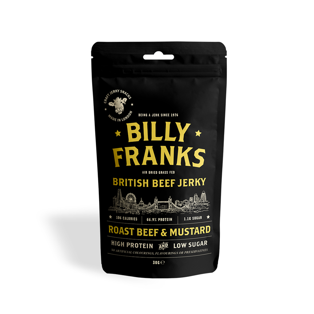 Billy Franks Gluten Free Roast Beef & Mustard Jerky 30g - Greenlands Health Store