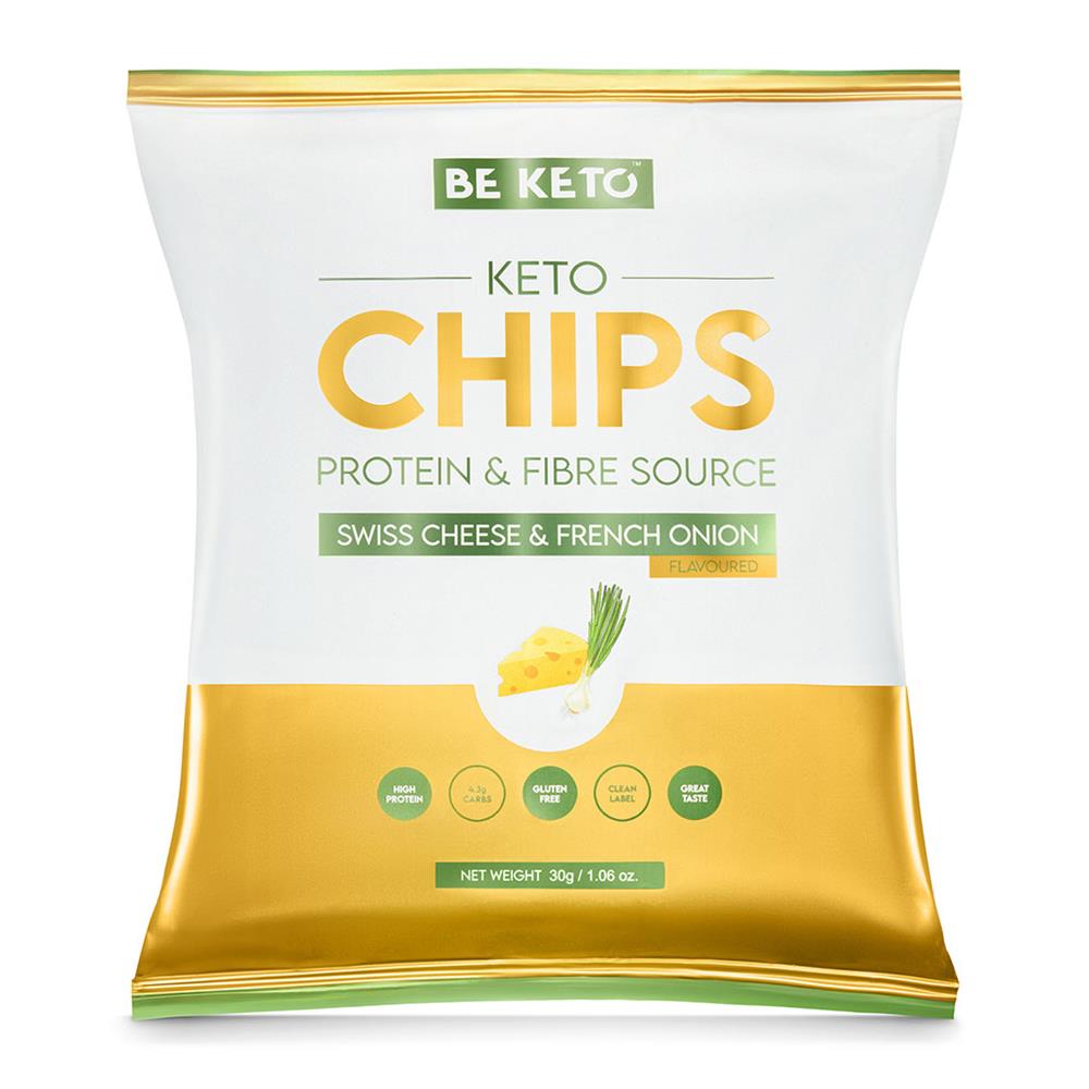 BeKeto Keto Chips Swiss Cheese & French Onion 30g - Greenlands Health Store