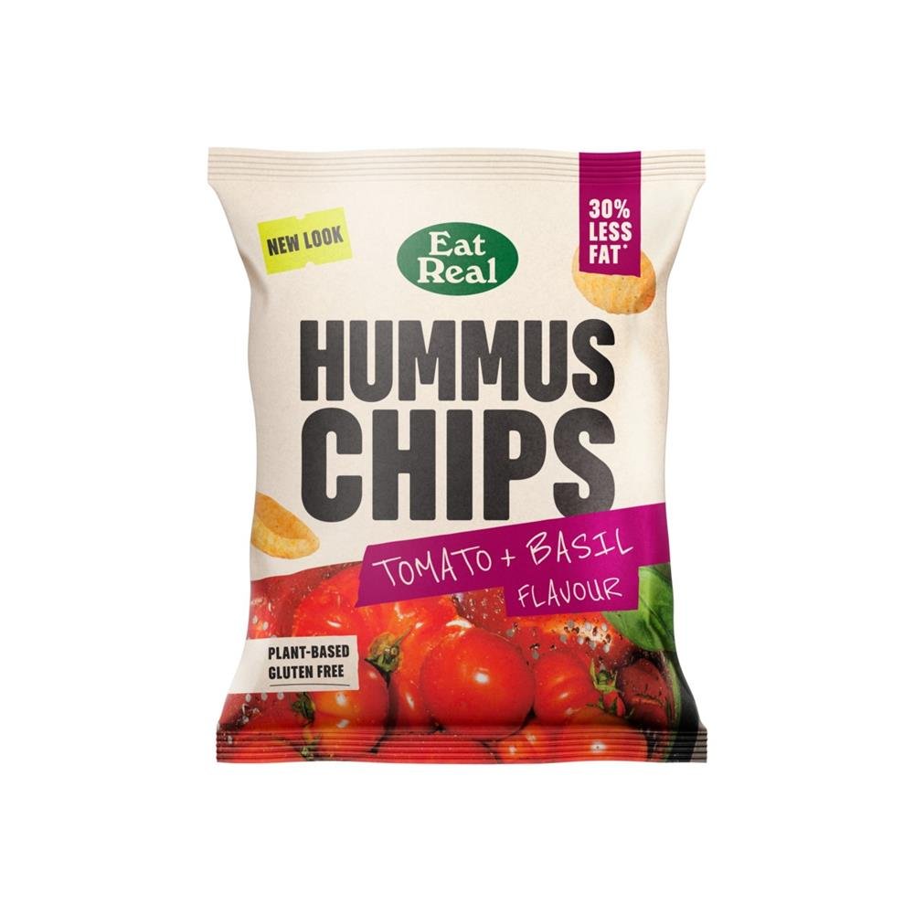 Eat Real Hummus Chips Tomato & Basil 45g - Greenlands Health Store