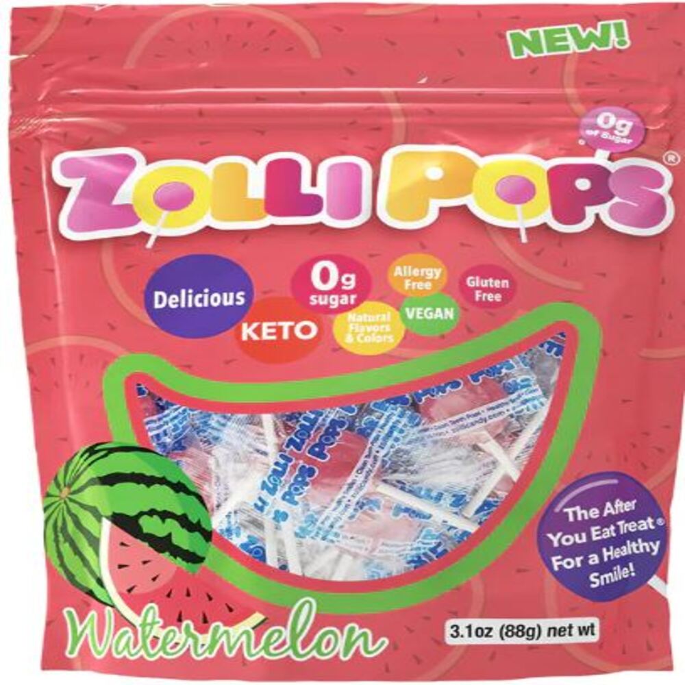 Watermelon Sugar Free Lollipop Pouch 80g - Greenlands Health Store