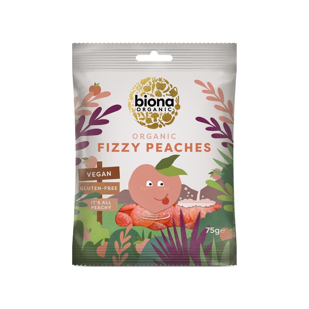 Organic Vegan Fizzy Peaches 75g - Greenlands Health Store