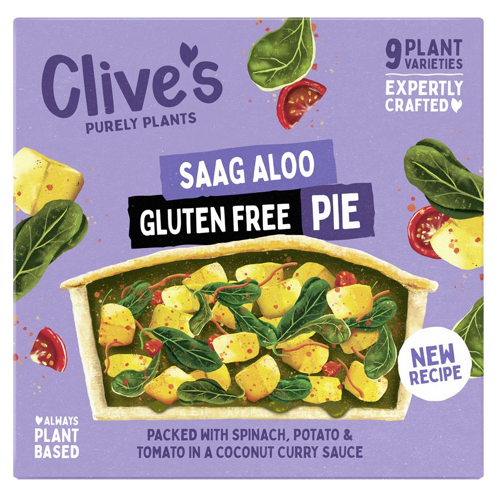 Clive's (Non Organic) Gluten Free Saag Aloo Pie 235g - Greenlands Health Store