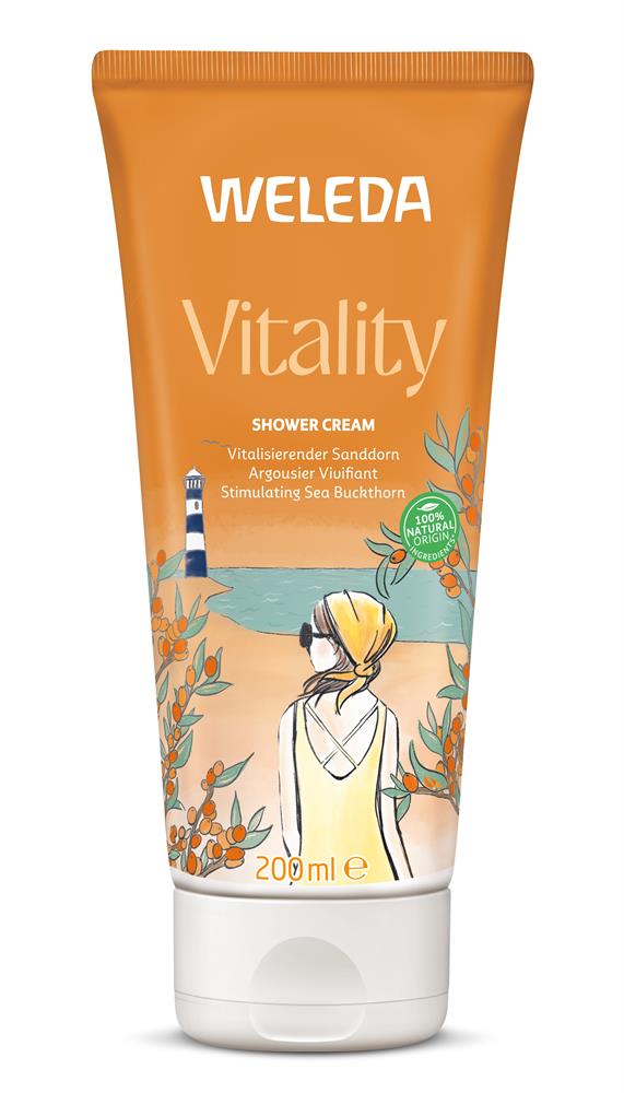 Vitality Shower Cream Sea Buckthorn 200ml - Greenlands Health Store