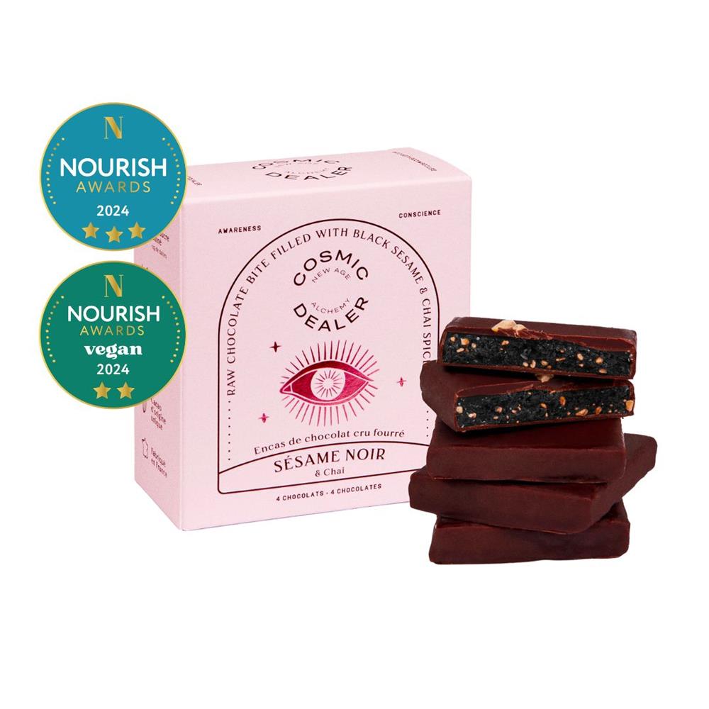 Mini Chocolate Box Black Sesame Chai - Box of 4 Bites 80g - Greenlands Health Store