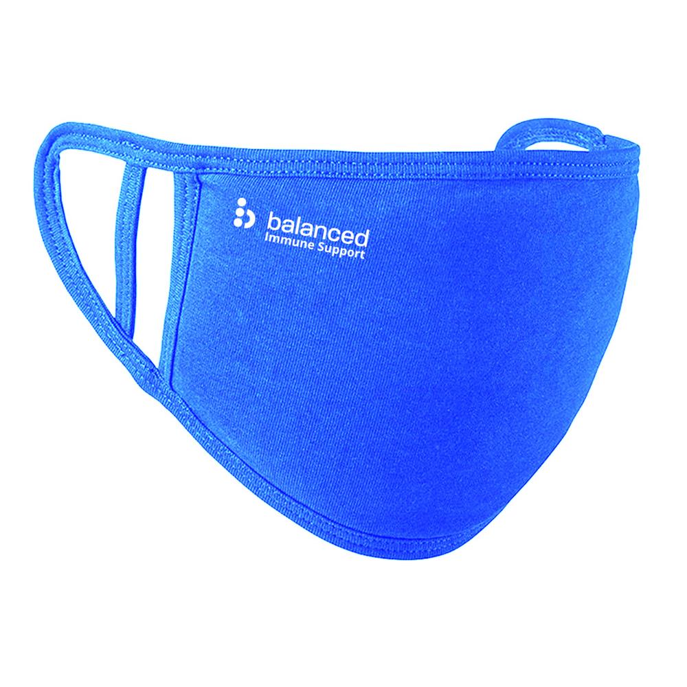 Washable Face Mask - Royal Blue dual fit 2 Ply logo right cheek - Greenlands Health Store