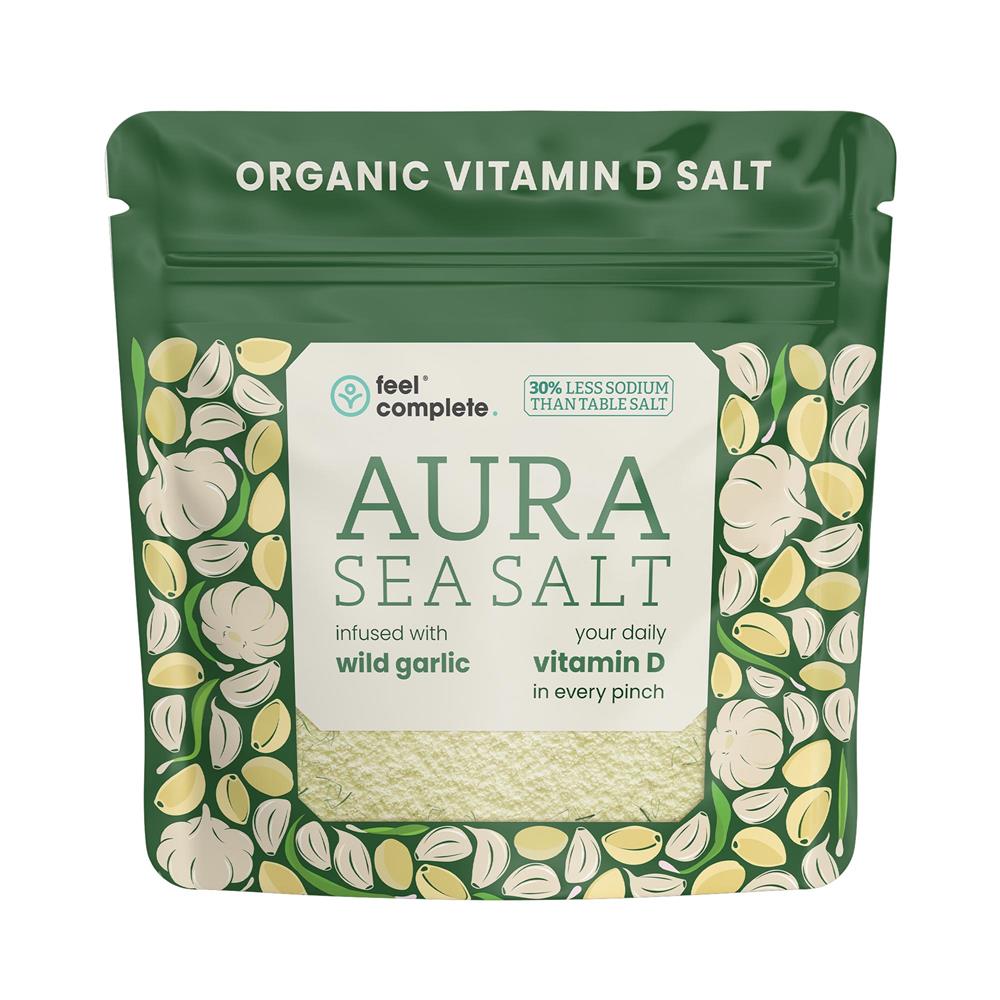 (Aura Sea Salt) Organic Wild Garlic Vitamin D Celtic Salt 80g - Greenlands Health Store