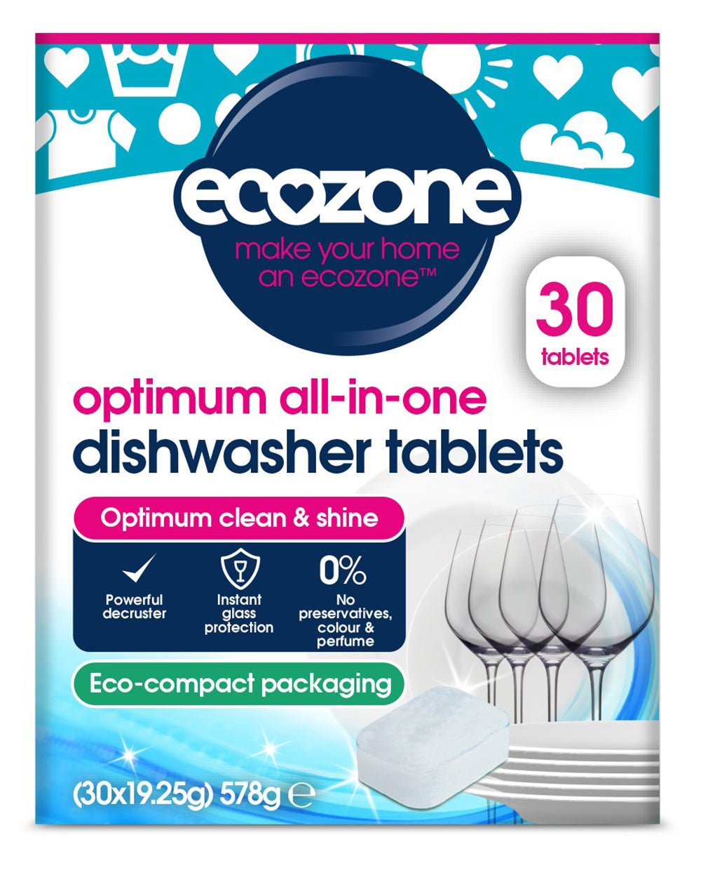 Optimum All - in - one Dishwasher Tablets - 30 Tablets - Greenlands Health Store