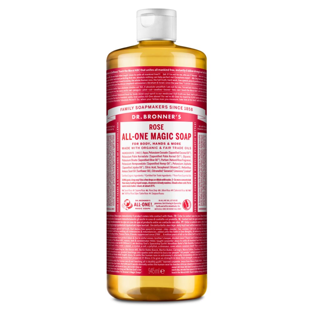 DR Bronners Organic Rose All - One Magic Soap 945ml - Greenlands Health Store