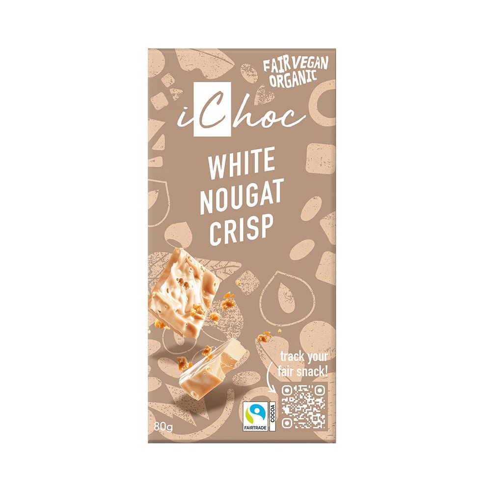 White Nougat Crisp Chocolate Vegan Organic 80g - Greenlands Health Store